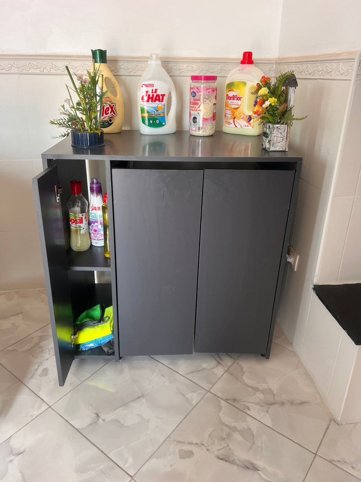 غطاء آلة الغسيل🔥 WashSpace 2 Rangement Machine à laver Avec Porte 90x60x90cm