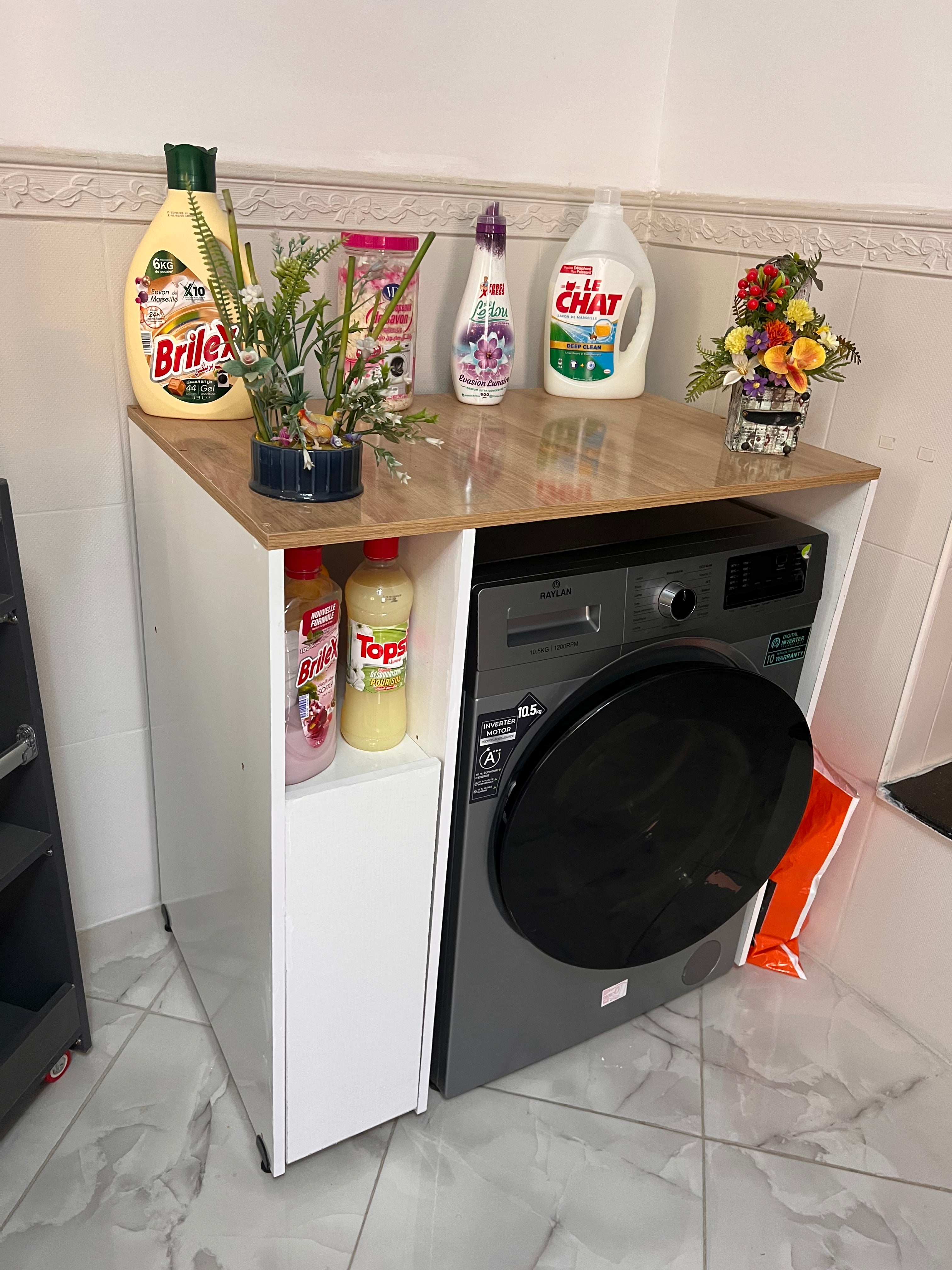 Meuble Rangement Machine WashSpace🔥✅رف احترافي لغسالة الملابس