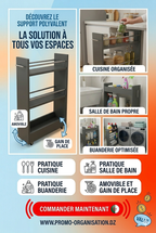 Meuble Rangement Cuisine (3)Étages🔥 ✅ رف مطبخ 90×60×20