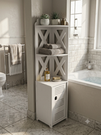 Meuble d'Angle de Salle de Bain en Forex Blanc 🌿✨